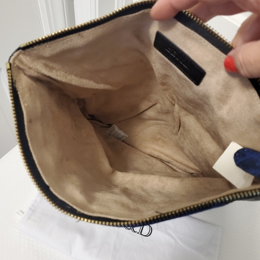 NWT BE&D Blue & Black Python Print Fold-over Zip … - image 7